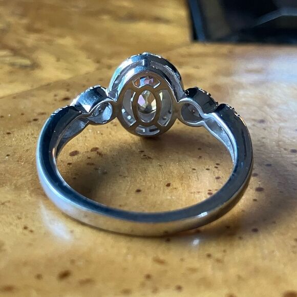 Genuine Orange Mystic Topaz Sterling Silver Halo Ring Size 9 - Picture 4 of 8